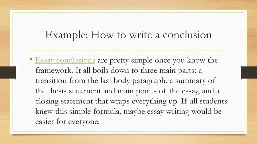 how to state a conclusion