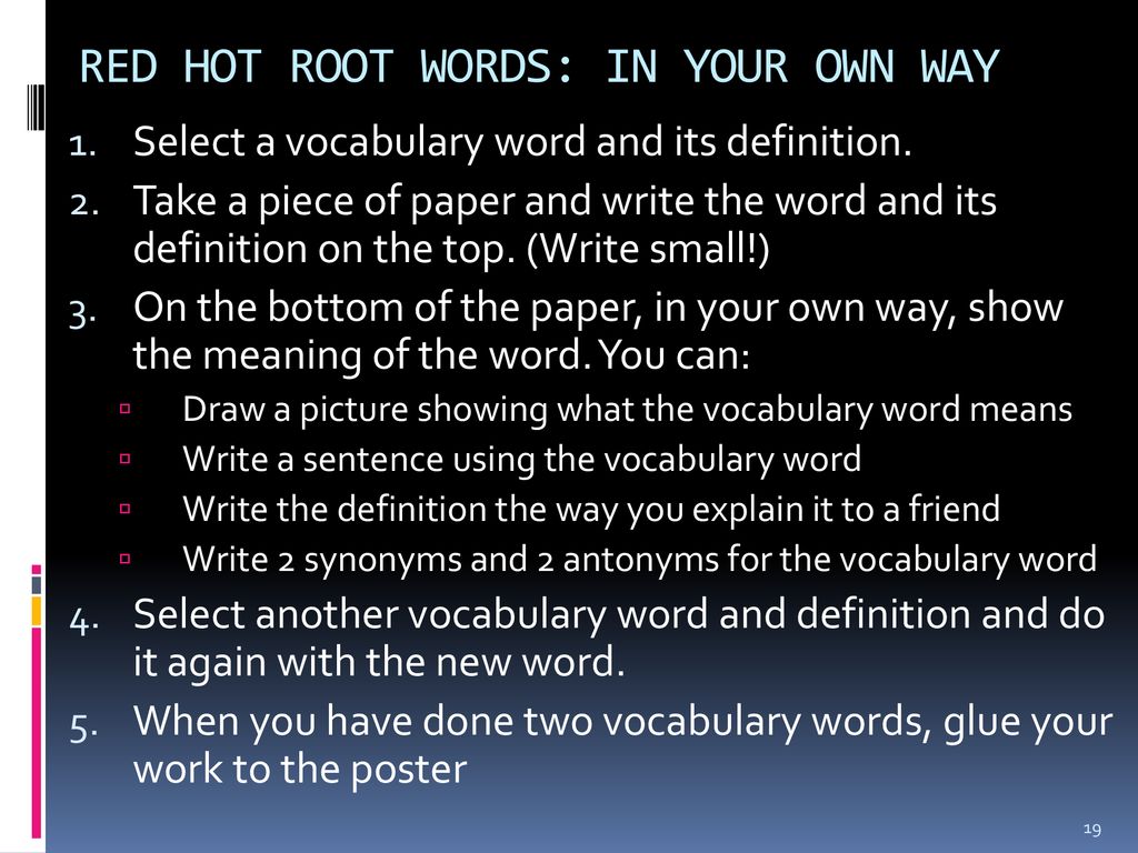 Red hot root words Lesson 2 - ppt download