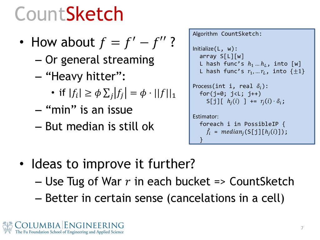 Lecture 4 Countsketch High Frequencies Ppt Download