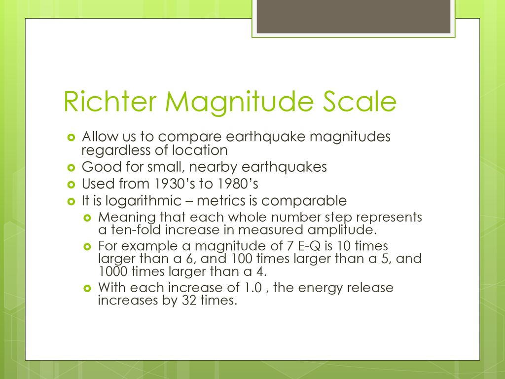 Richter 'magnitude' scale explained