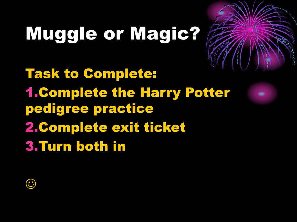 Muggle or Magic Task to Complete:
