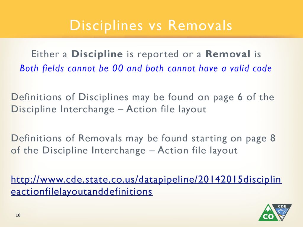 Disciplines vs Removals