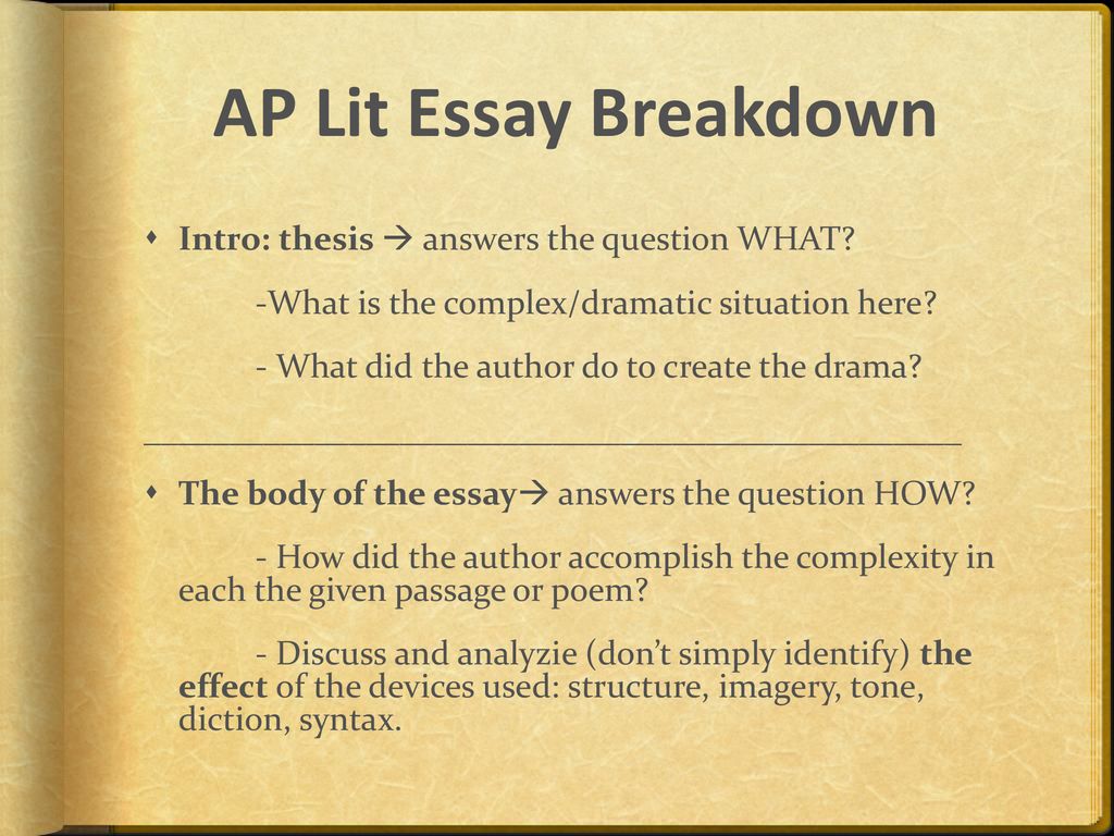 Responding to an AP Lit Prompt - ppt download