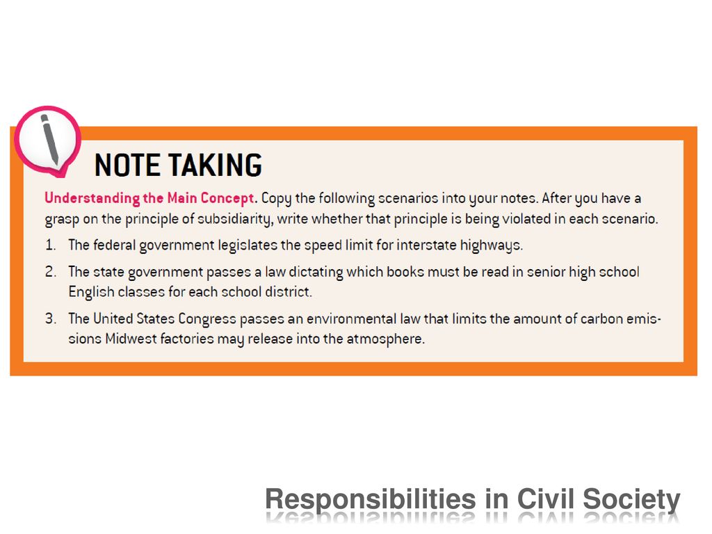 Responsibilities in Civil Society