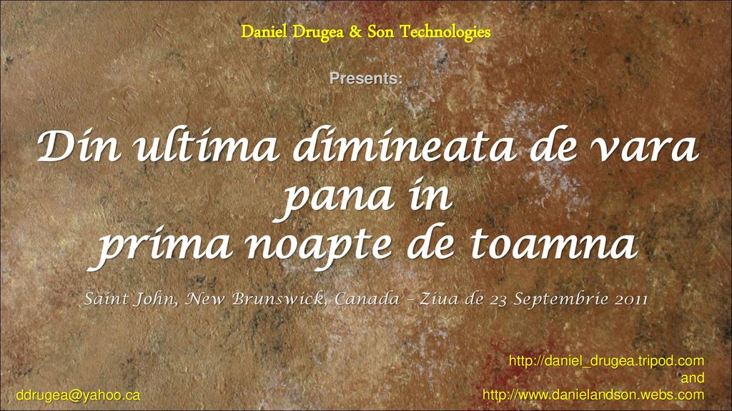 Daniel Drugea Son Technologies Din Ultima Dimineata De Vara Ppt Download