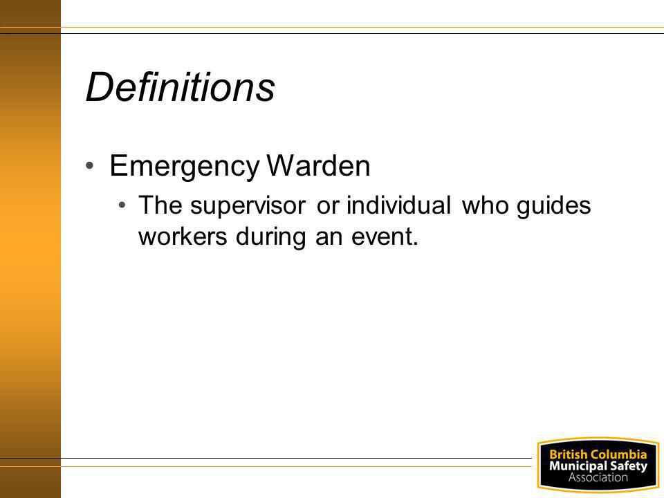 Definitions Emergency Warden