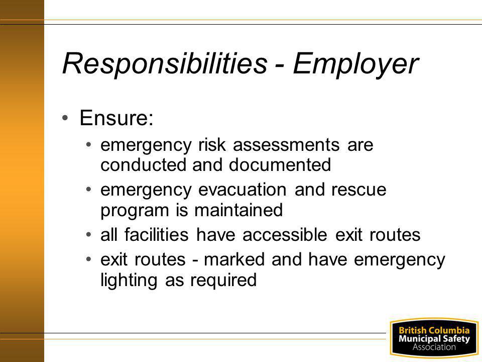Responsibilities - Employer