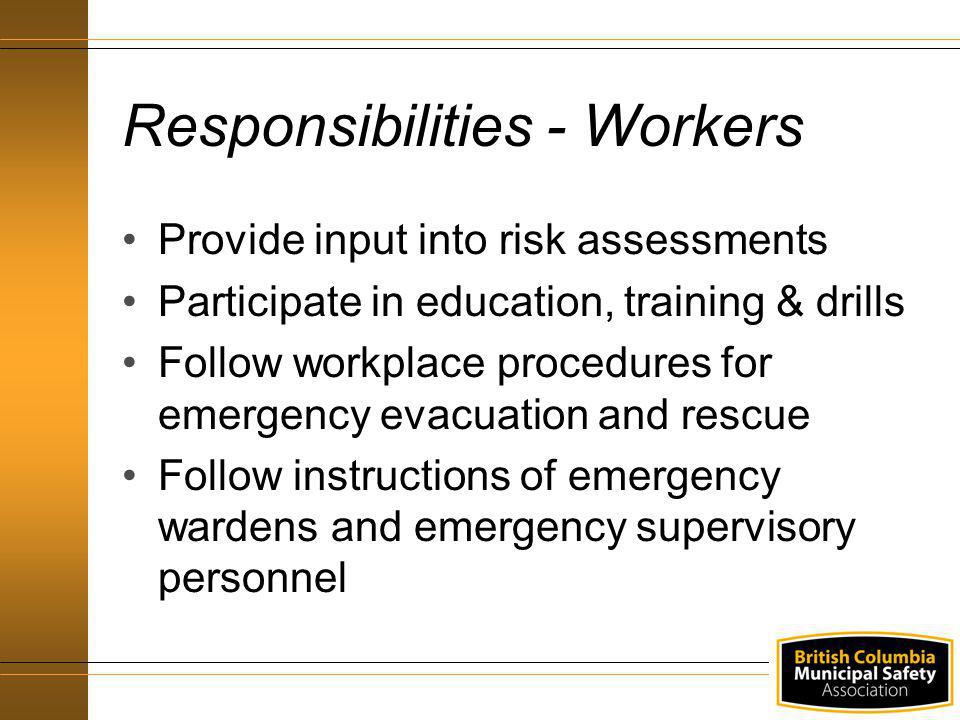 Responsibilities - Workers