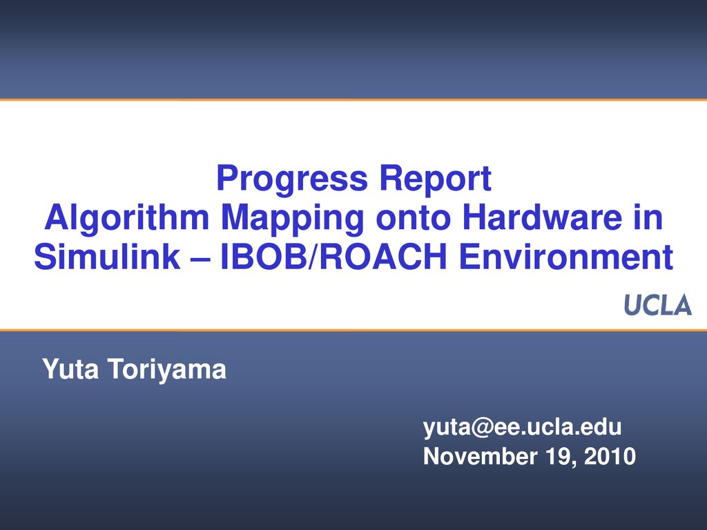 Progress Report Algorithm Mapping onto Hardware in Simulink – IBOB ...