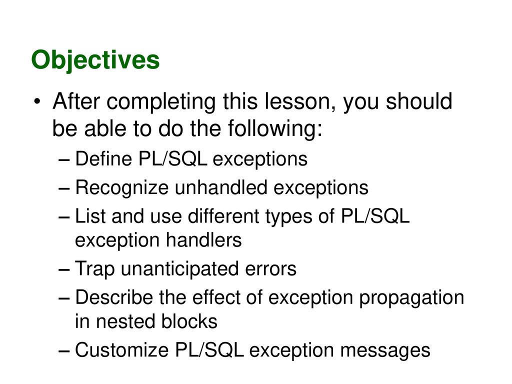 PL/SQL Exception Propagation