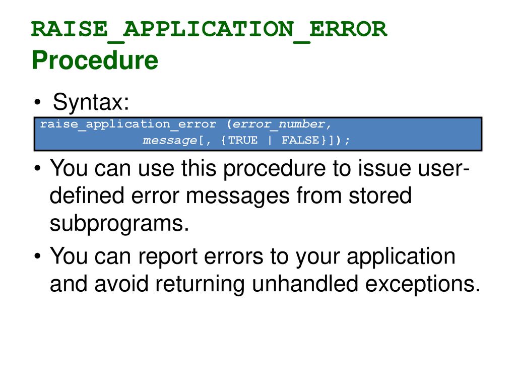 Handling exceptions ppt download
