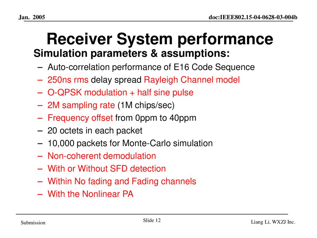 Receiver System performance