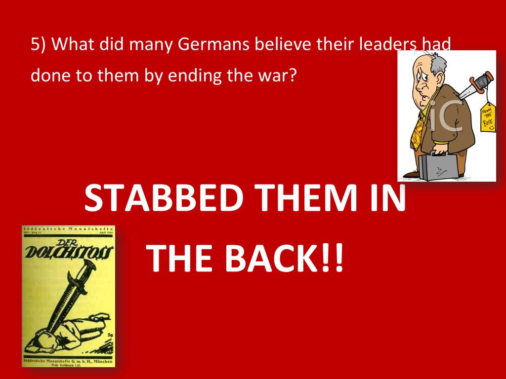 STABBED THEM IN THE BACK!!