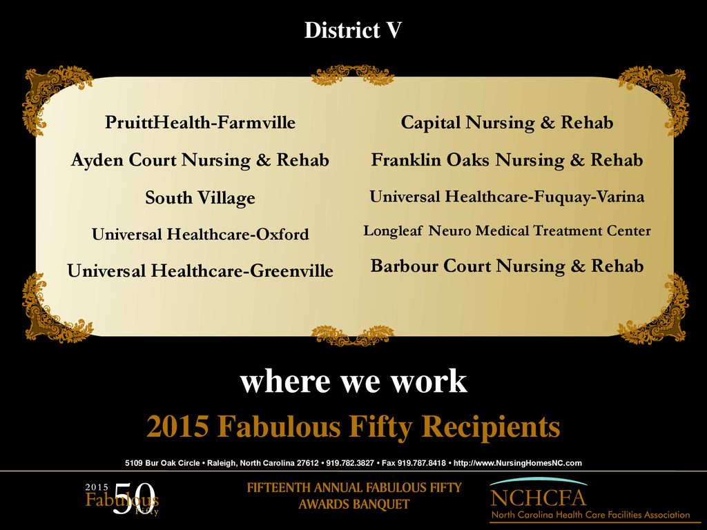where we work 2015 Fabulous Fifty Recipients District V ppt download