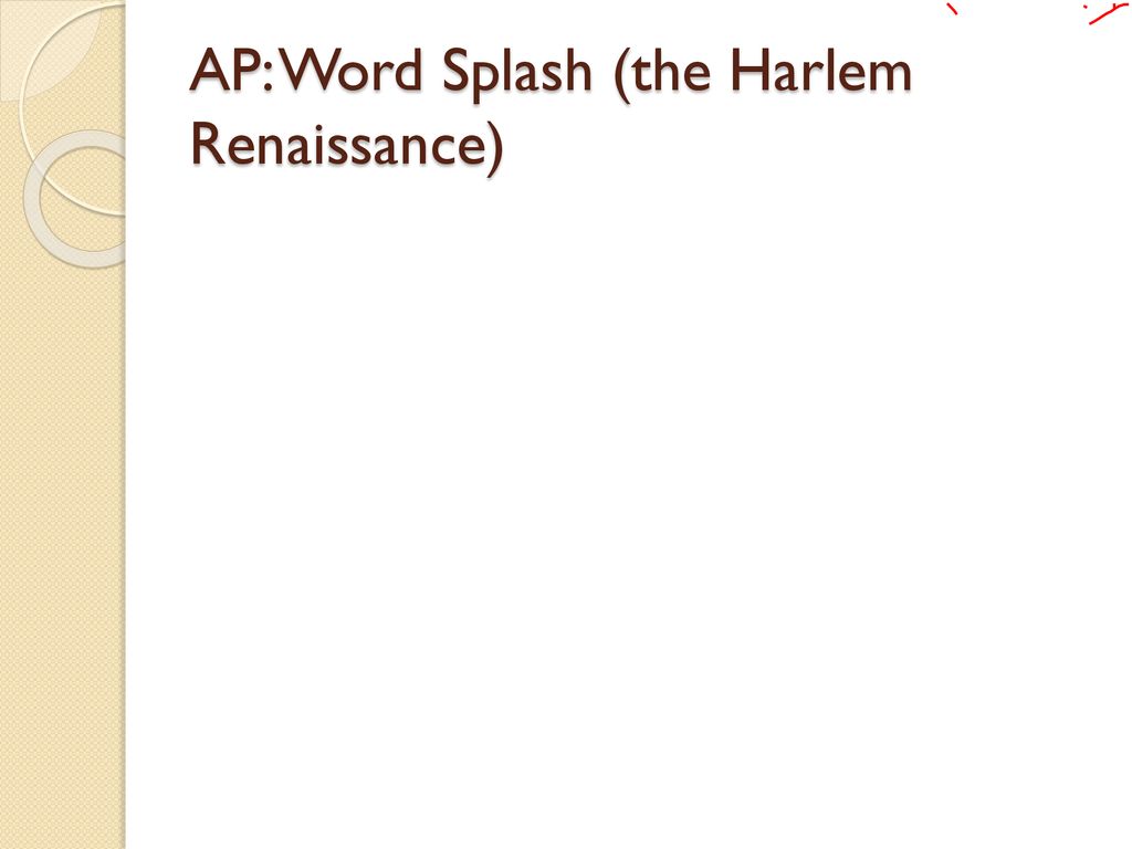 AP: Word Splash (the Harlem Renaissance)