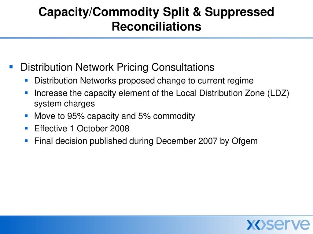 Capacity commodity split impact on suppressed reconciliations ppt