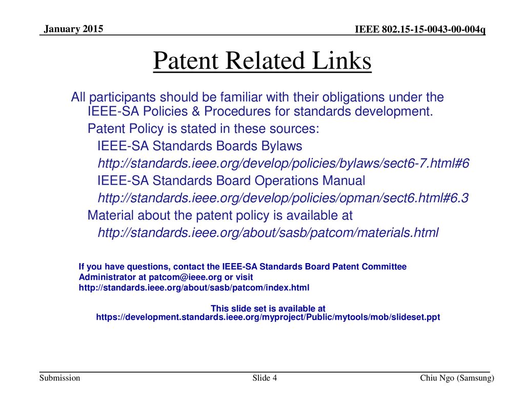January 2015 Patent Related Links.