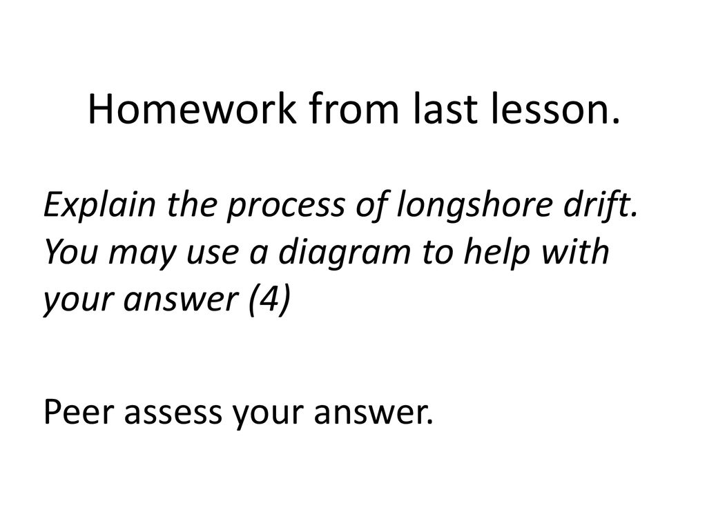 Homework from last lesson.