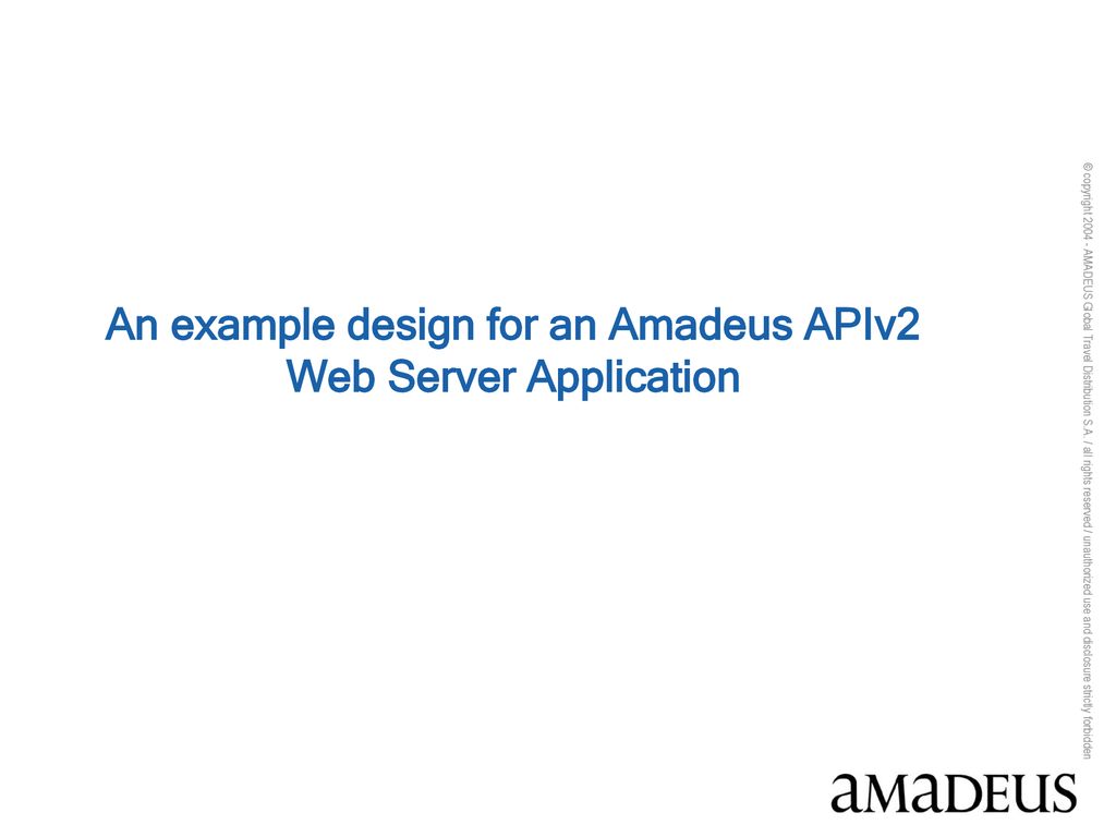 An example design for an Amadeus APIv2 Web Server Application