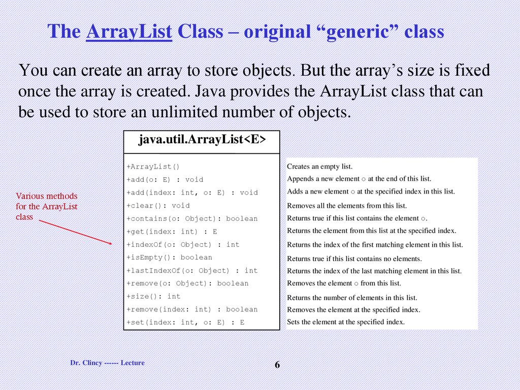 Chapter 19 Generics Dr. Clincy - Lecture. - ppt download
