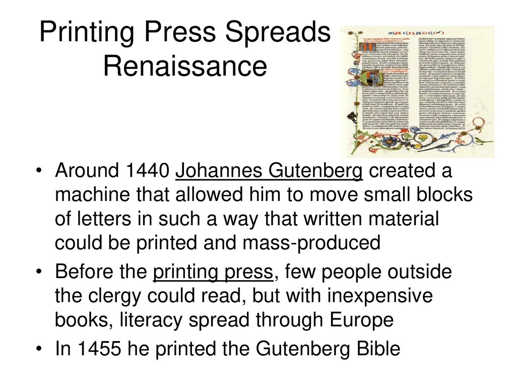 Printing Press Spreads Renaissance