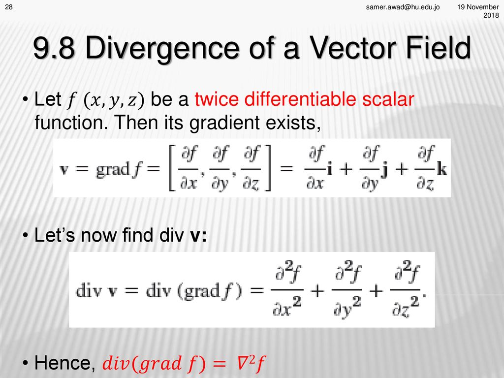 Vector Calculus – Part 2 By Dr. Samer Awad - ppt download