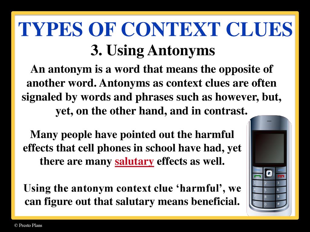 I can use context clues to identify unfamiliar words in a text ppt