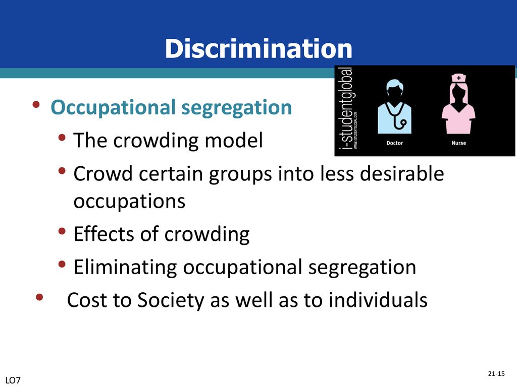 Discrimination Occupational segregation The crowding model