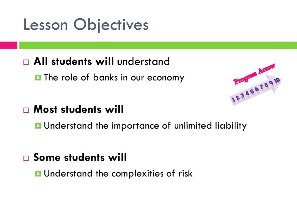 Lesson Objectives All students will understand Most students will
