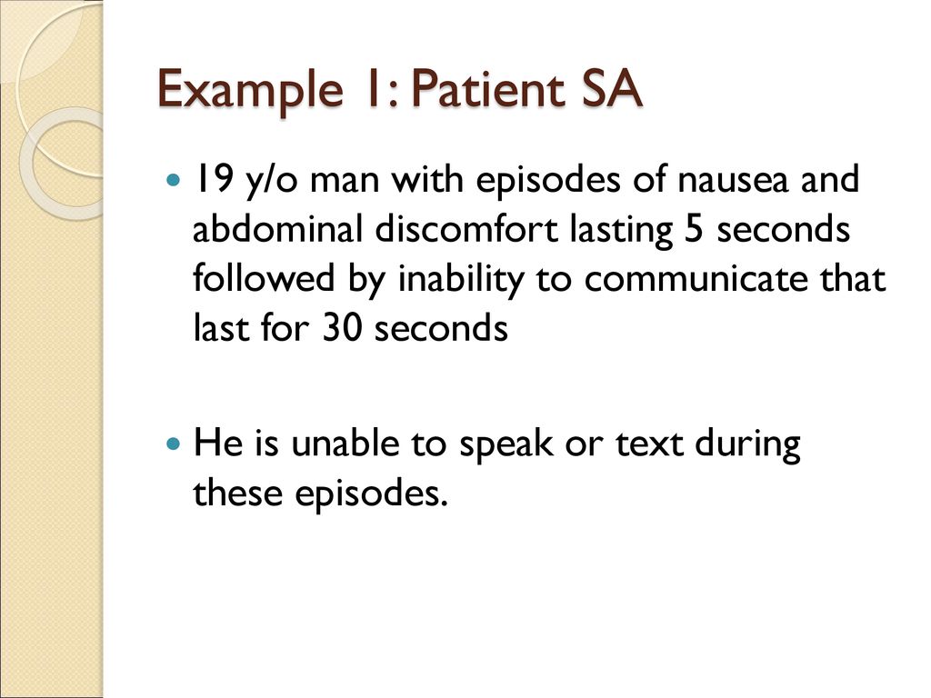 Example 1: Patient SA