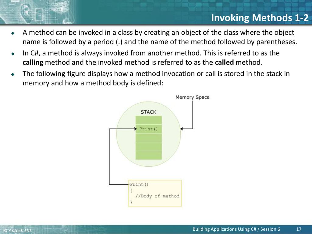Objectives Explain classes and objects Define and describe methods ...