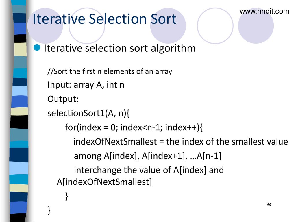 Iterative Selection Sort