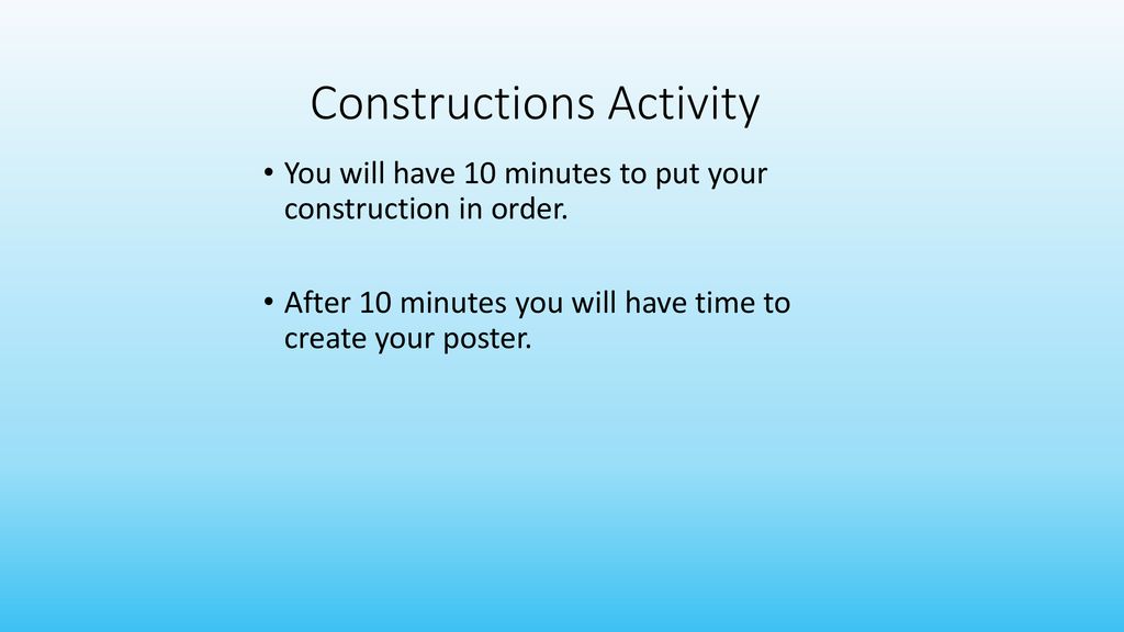 Constructions Activity