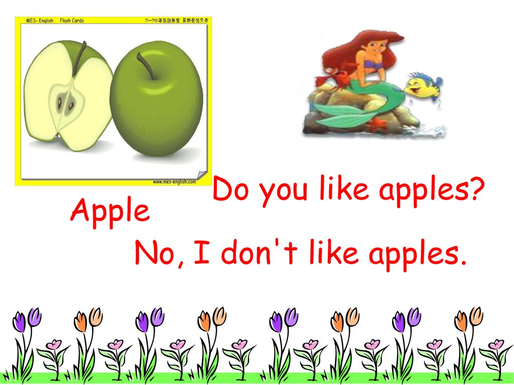 I don t like apple. I like Apple или i like an Apple. Do you like Apples. I dont like Apples. The Fruits likes and Dislikes.