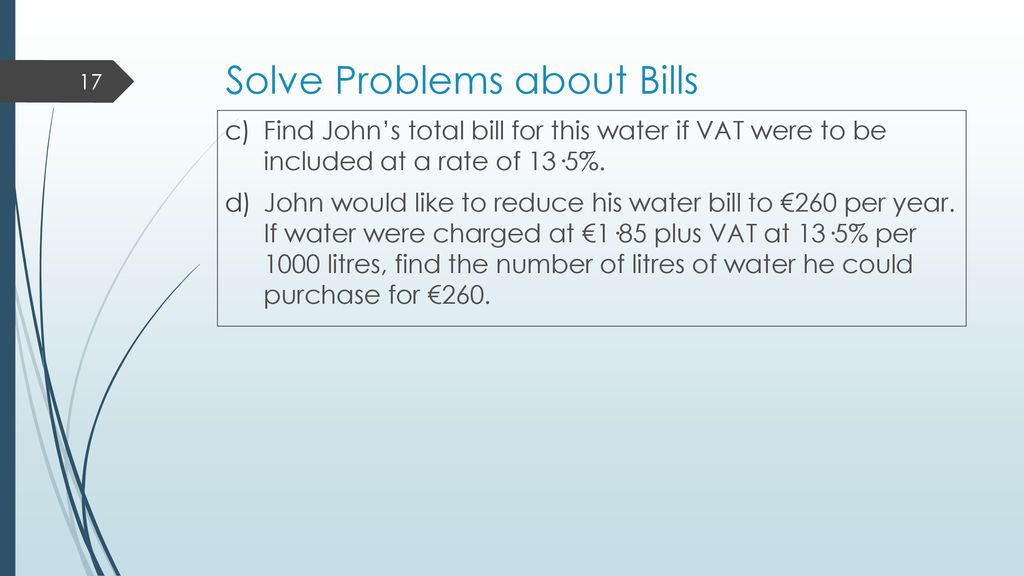 Solve Problems about Bills