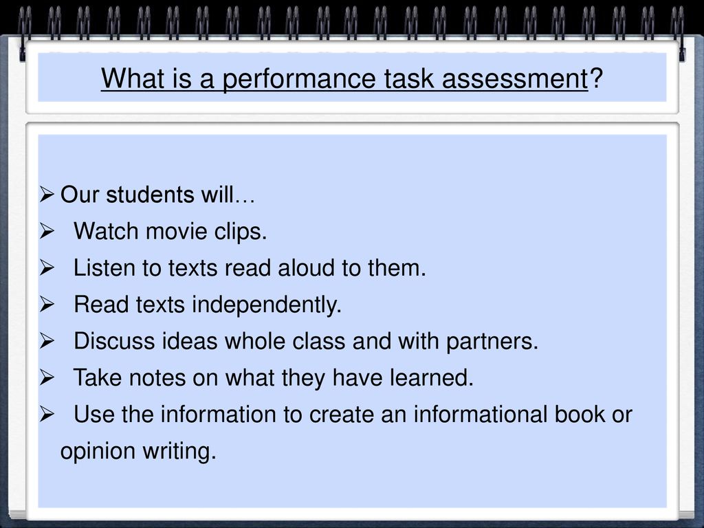 What is a performance task assessment