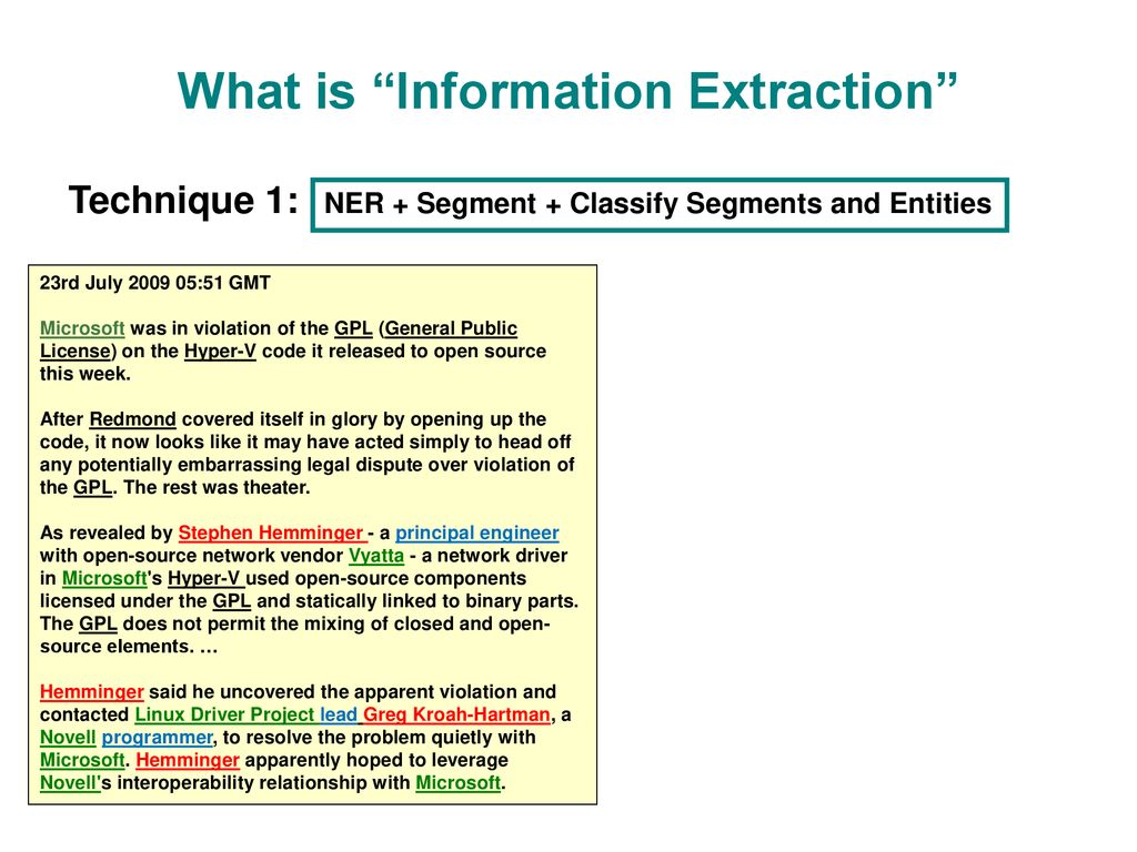 What is Information Extraction