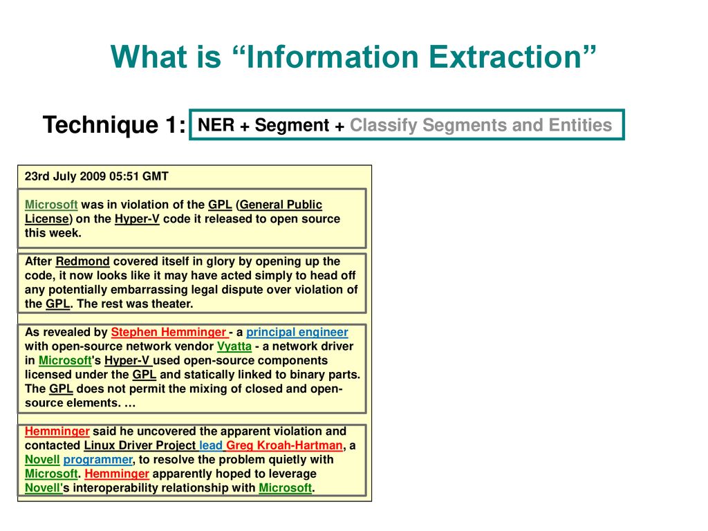 What is Information Extraction