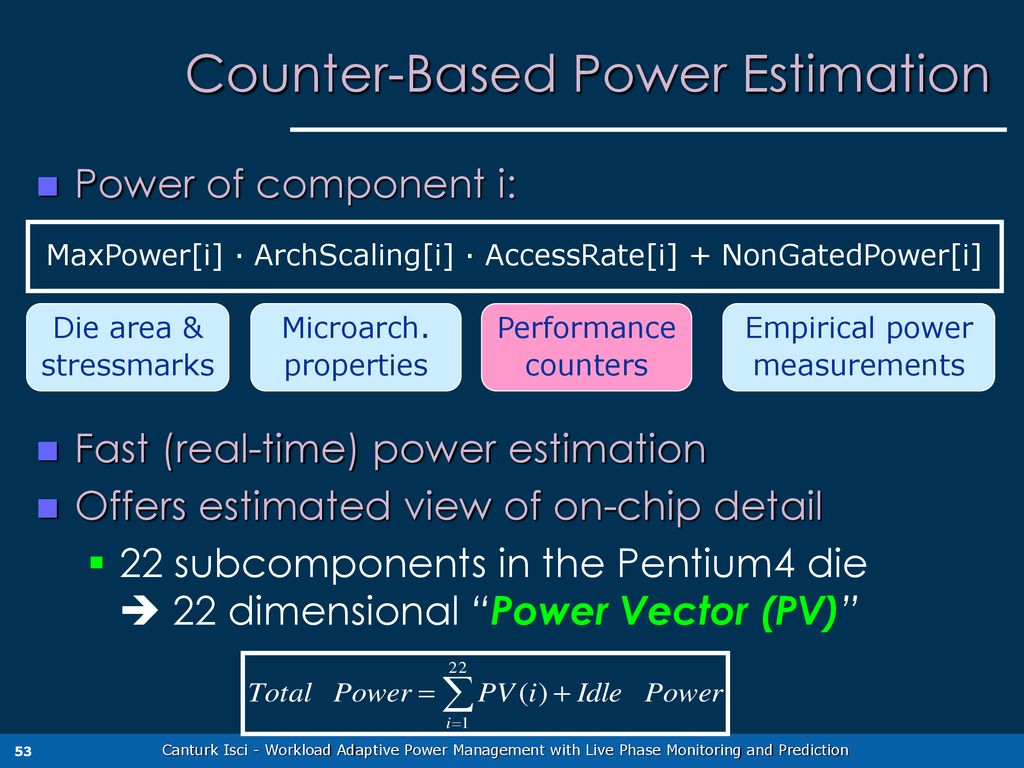 Counter-Based Power Estimation