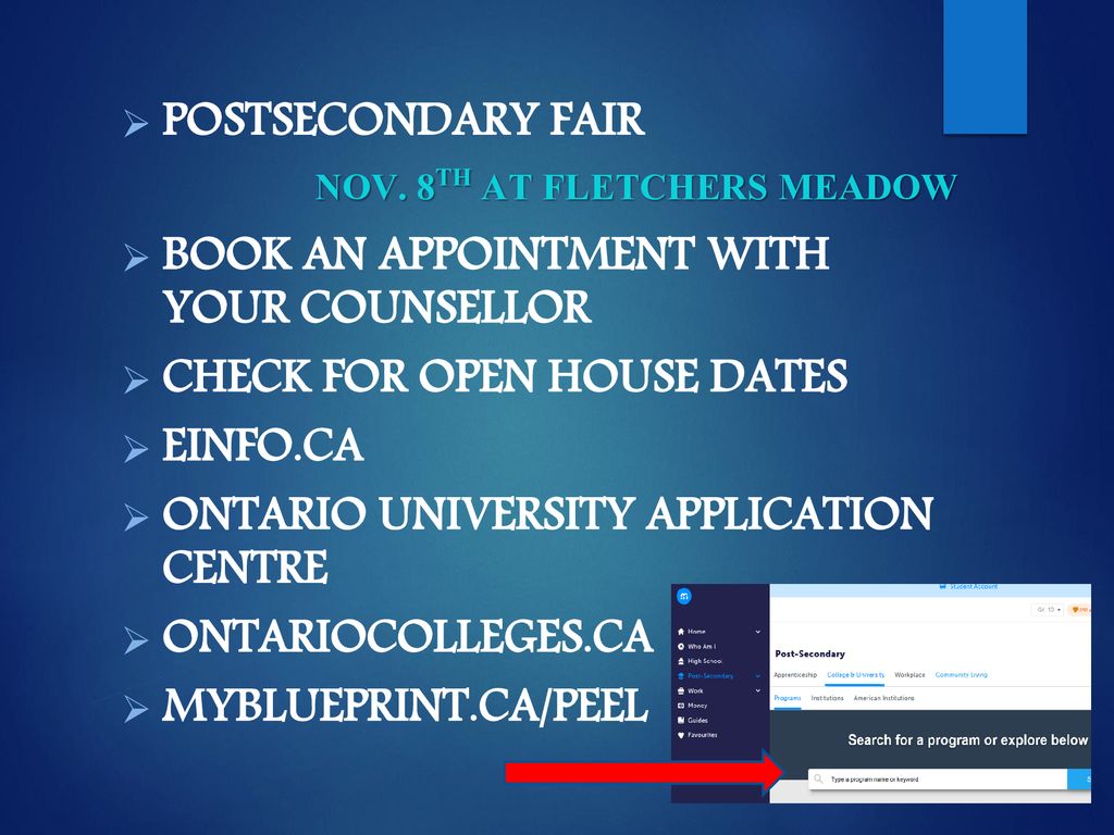 Book an appointment with your counsellor Check for open house dates