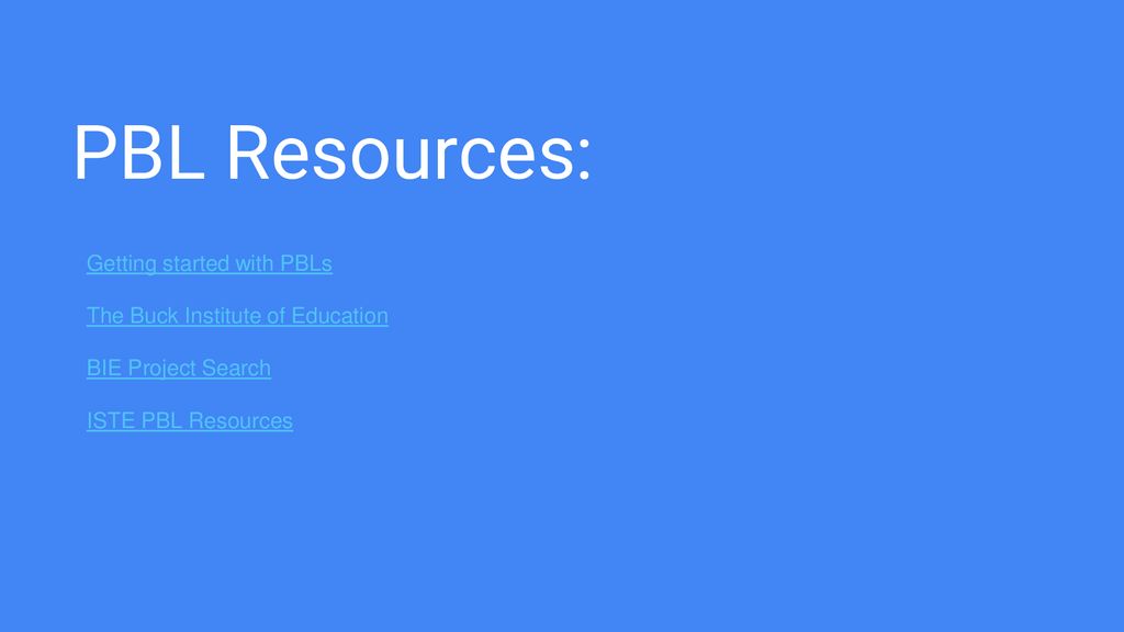 Project based learning ppt download