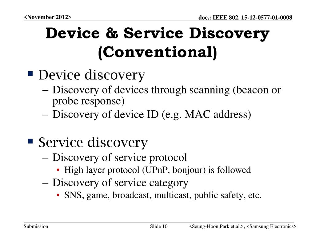 Device & Service Discovery (Conventional)