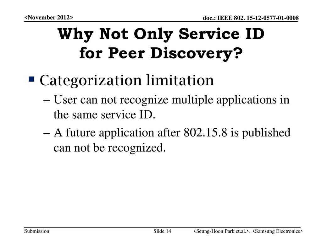 Why Not Only Service ID for Peer Discovery