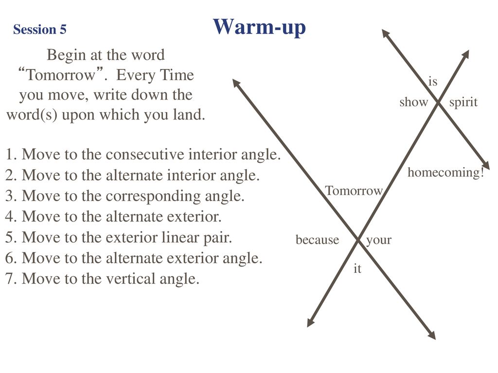 1 Move To The Consecutive Interior Angle Ppt Download