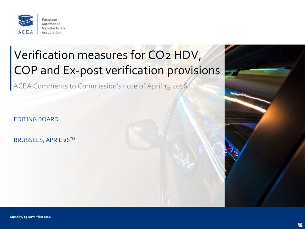 Verification measures for CO2 HDV, COP and Ex-post verification provisions