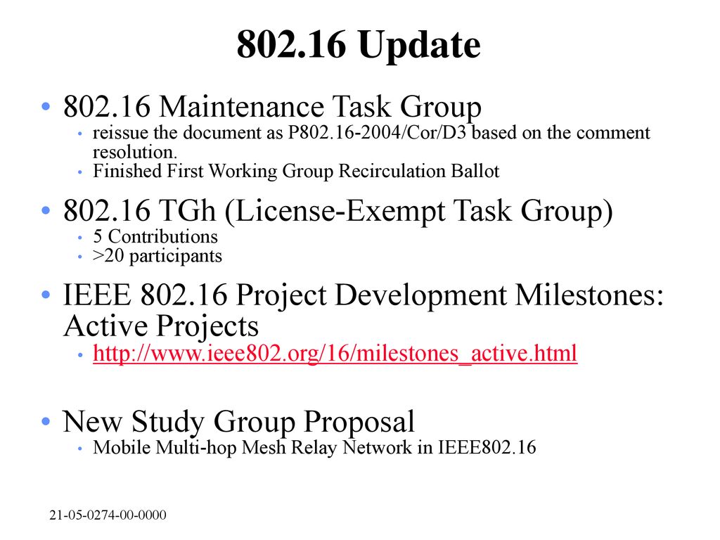 Update Maintenance Task Group