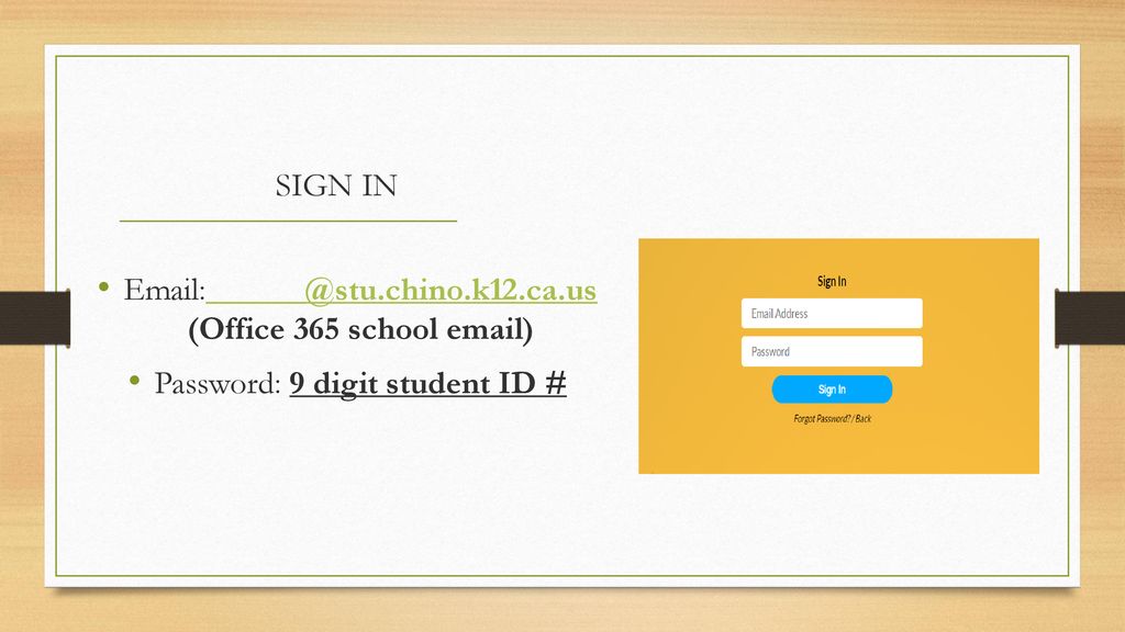 Password: 9 digit student ID #