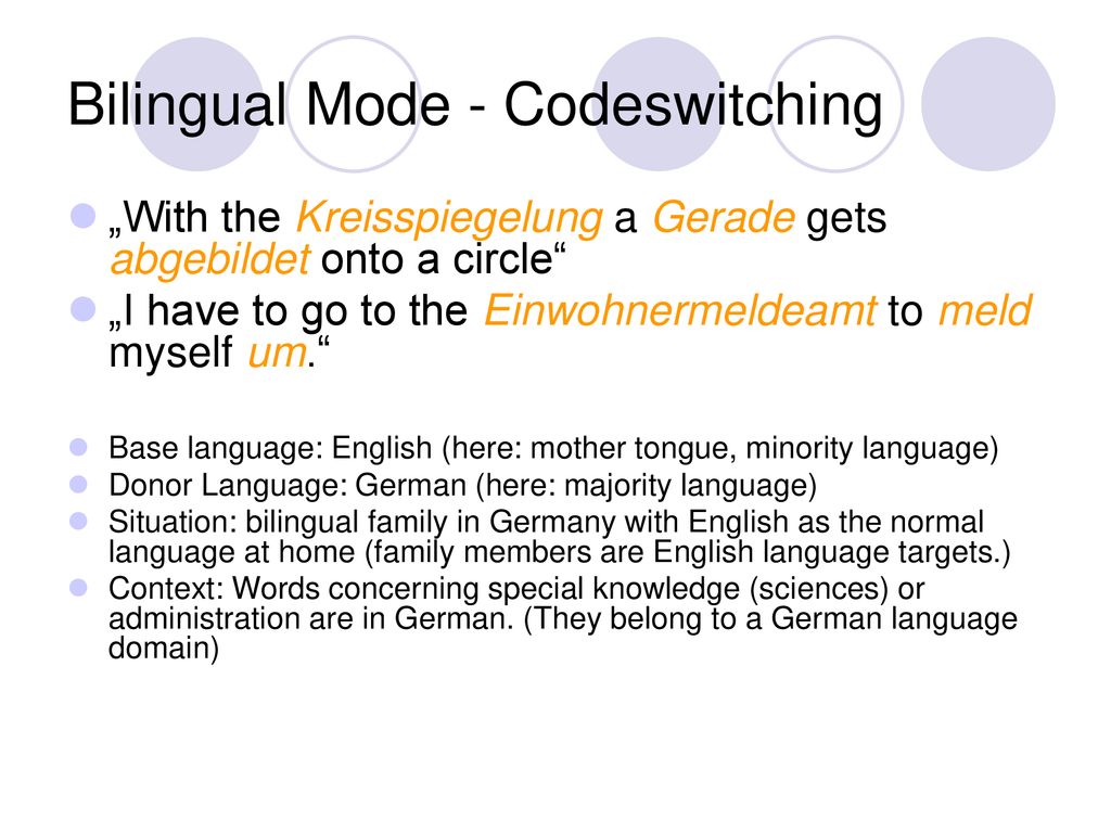 Bilingual Mode - Codeswitching