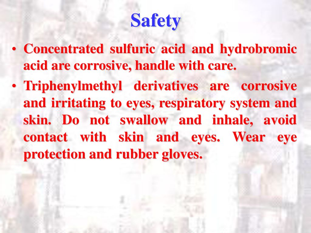Safety Concentrated sulfuric acid and hydrobromic acid are corrosive, handle with care.