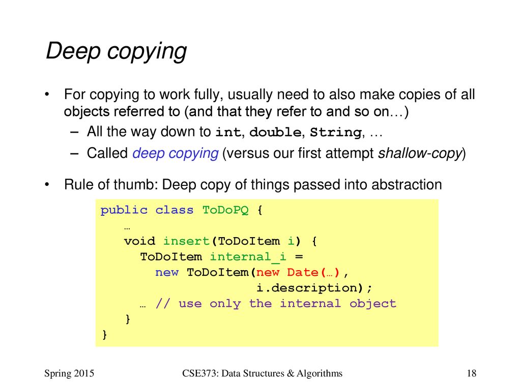 CSE373: Data Structures & Algorithms Lecture 25: Software-Design ...